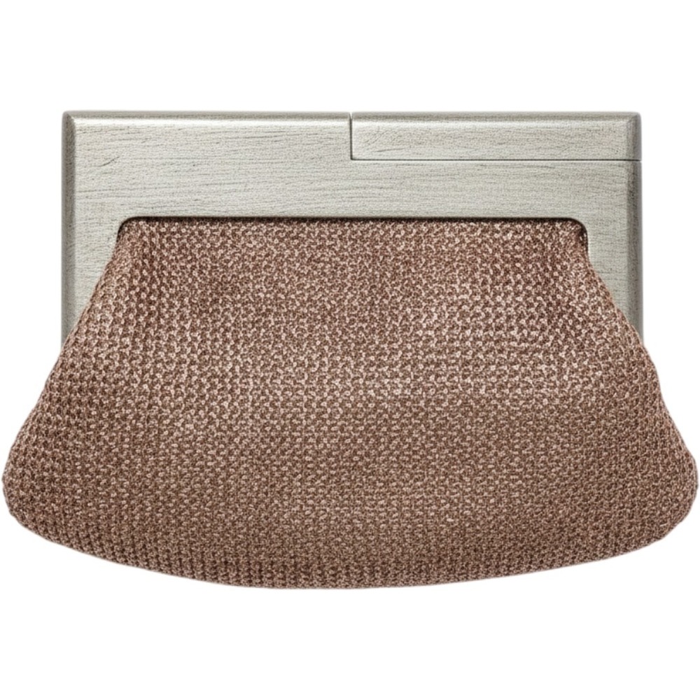 Melie Bianco Wood Frame Clutch Metallic Bronze Crochet Vegan Purse Anthropologie